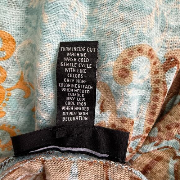 Vtg Y2k INC Burnout Sheer Top S Aqua Baroque Whimsigoth Fairy Going Out Festival - Picture 8 of 9